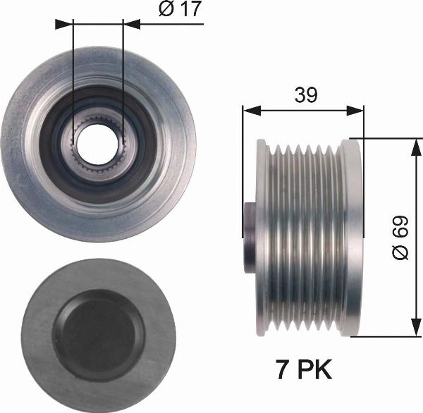 GATES OAP7149 - Poulie, alternateur droxauto.com