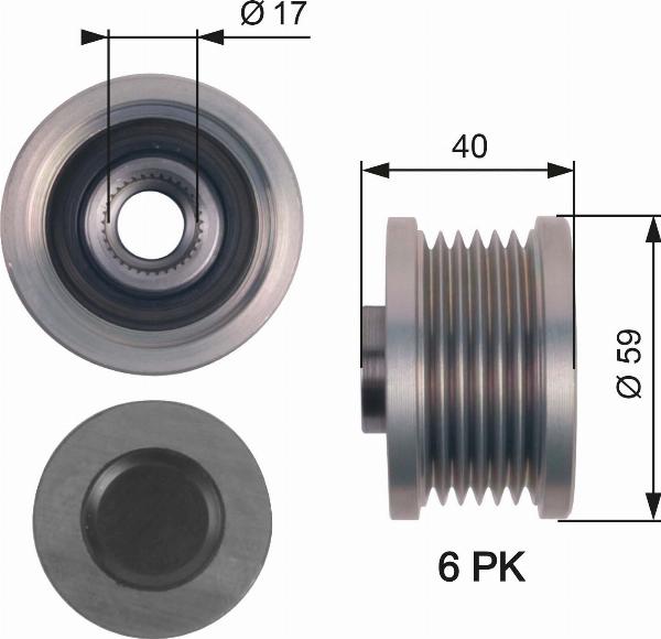 GATES OAP7144 - Poulie, alternateur droxauto.com
