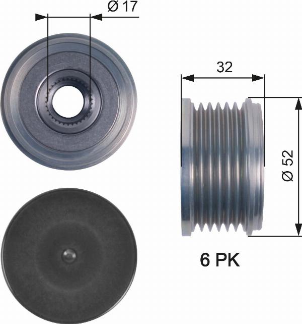 GATES OAP7140 - Poulie, alternateur droxauto.com