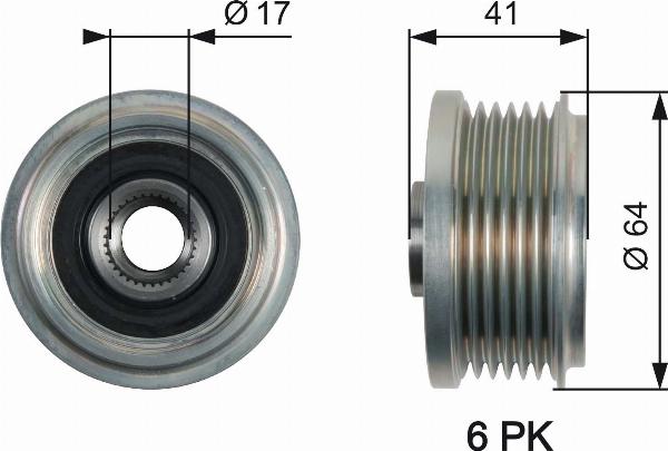 GATES OAP7162 - Poulie, alternateur droxauto.com