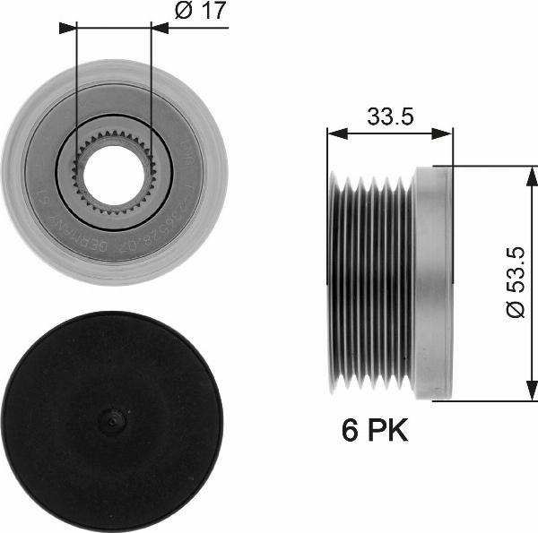 GATES OAP7111 - Poulie, alternateur droxauto.com