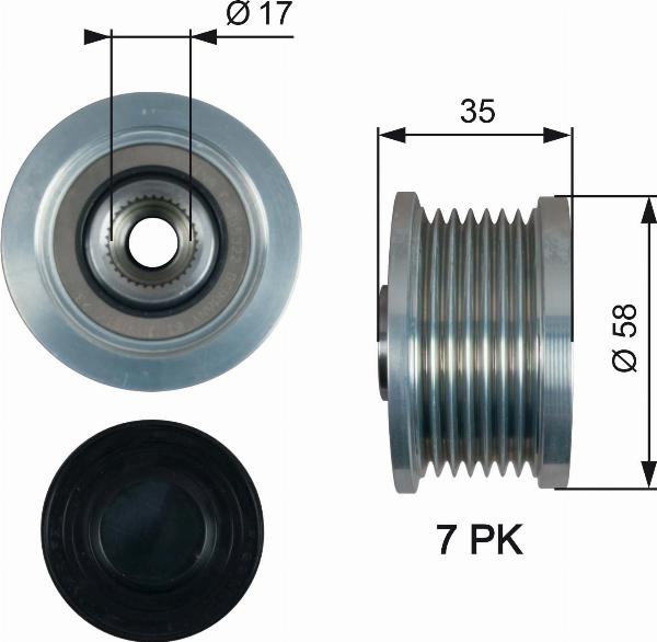 GATES OAP7183 - Poulie, alternateur droxauto.com