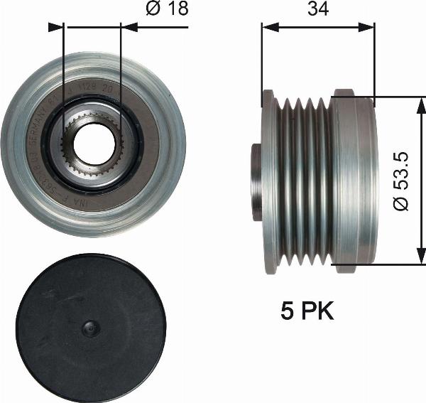 GATES OAP7202 - Poulie, alternateur droxauto.com