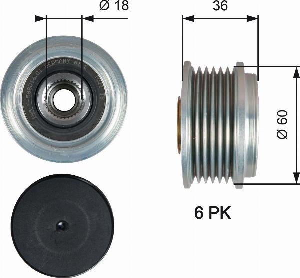 GATES OAP7215 - Poulie, alternateur droxauto.com