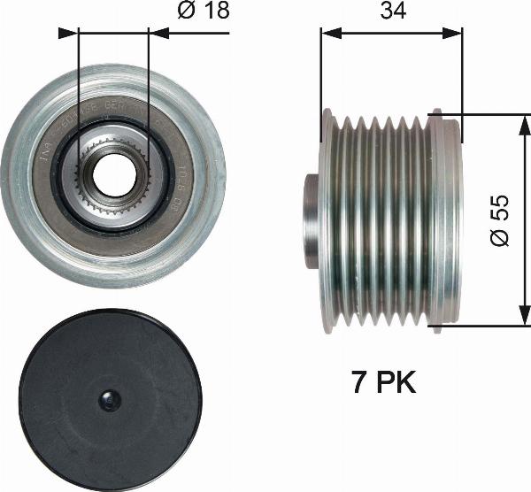 GATES OAP7213 - Poulie, alternateur droxauto.com