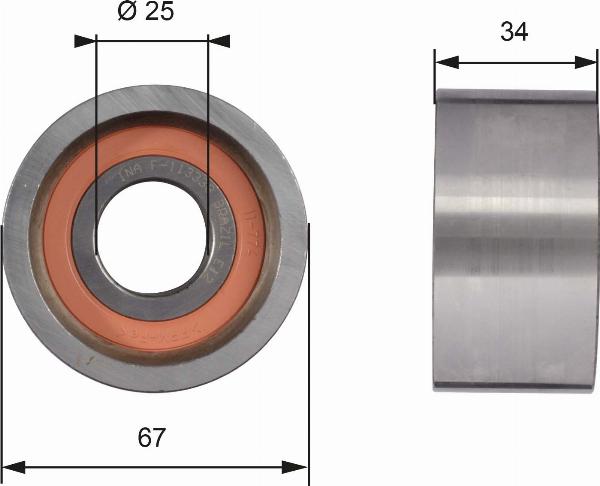 GATES T41178 - Poulie renvoi / transmission, courroie de distribution droxauto.com