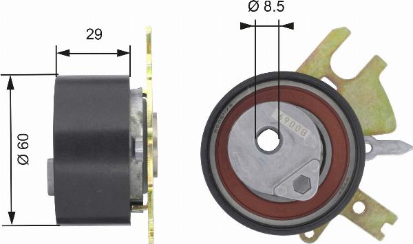 GATES T43089 - Poulie-tendeur, courroie de distribution droxauto.com
