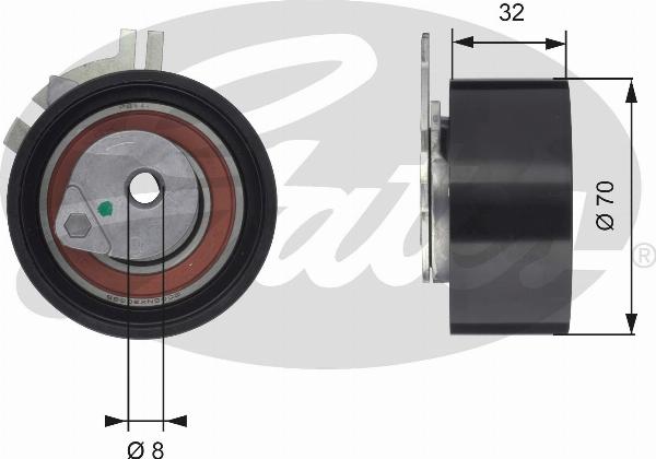 GATES T43117 - Poulie-tendeur, courroie de distribution droxauto.com