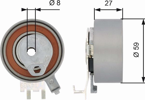 GATES T43139 - Tendeur de courroie, courroie de distribution droxauto.com