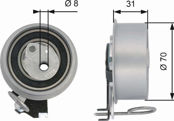 GATES T43135 - Poulie-tendeur, courroie de distribution droxauto.com