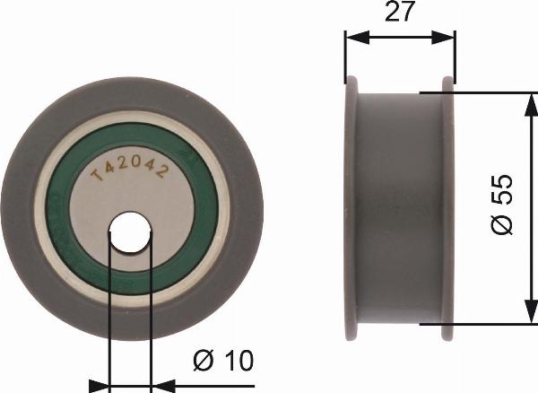 GATES T42042A - Poulie-tendeur, courroie de distribution droxauto.com