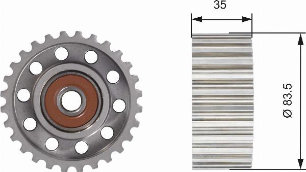 GATES T42100 - Poulie renvoi / transmission, courroie de distribution droxauto.com