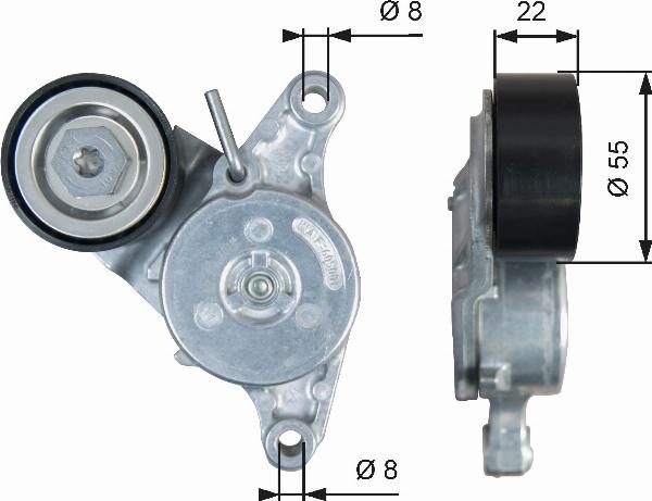 GATES T39392 - Poulie renvoi / transmission, courroie trapézoïdale à nervures droxauto.com