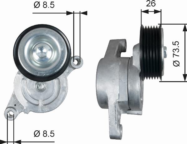 GATES T39279 - Tendeur de courroie, courroie trapézoïdale à nervures droxauto.com