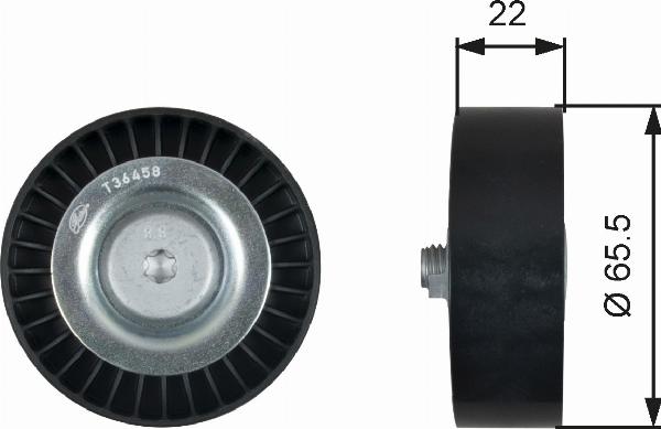 GATES T36458 - Poulie renvoi / transmission, courroie trapézoïdale à nervures droxauto.com