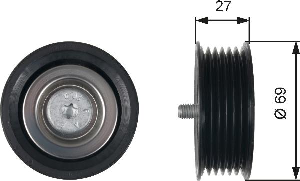 GATES T36487 - Poulie renvoi / transmission, courroie trapézoïdale à nervures droxauto.com