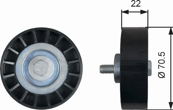 GATES T36607 - Poulie renvoi / transmission, courroie trapézoïdale à nervures droxauto.com