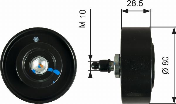 GATES T36334 - Poulie renvoi / transmission, courroie trapézoïdale à nervures droxauto.com