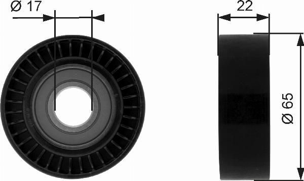 GATES T36257 - Poulie renvoi / transmission, courroie trapézoïdale à nervures droxauto.com