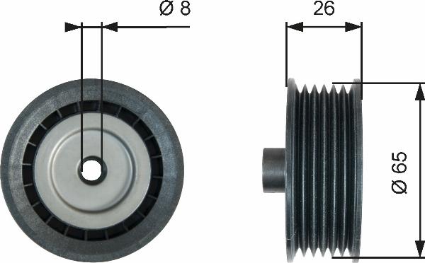 GATES T36776 - Poulie renvoi / transmission, courroie trapézoïdale à nervures droxauto.com