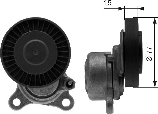GATES T38441 - Tendeur de courroie, courroie trapézoïdale à nervures droxauto.com