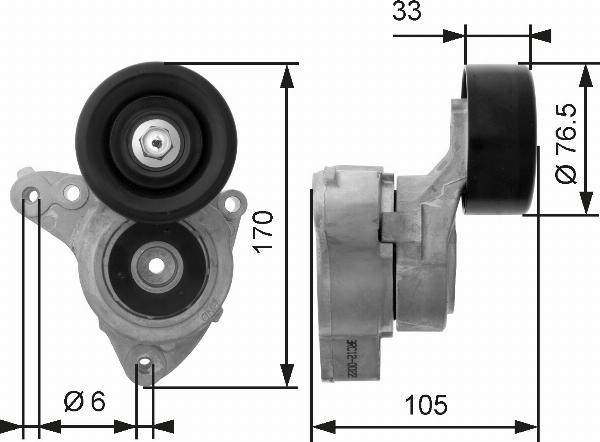GATES T38421 - Tendeur de courroie, courroie trapézoïdale à nervures droxauto.com