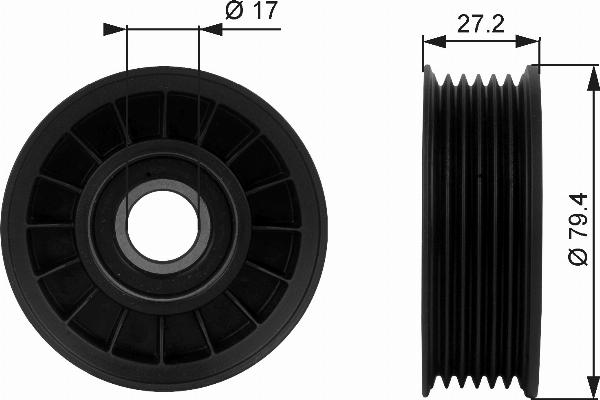 GATES T38009 - Poulie renvoi / transmission, courroie trapézoïdale à nervures droxauto.com