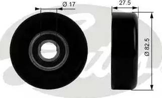 GATES T38011 - Poulie renvoi / transmission, courroie trapézoïdale à nervures droxauto.com