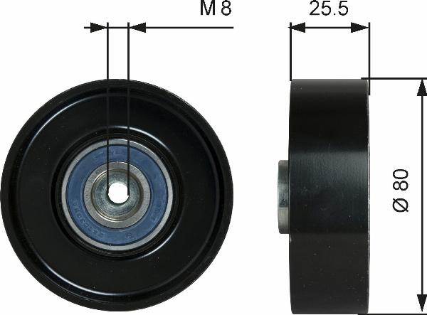GATES T38089 - Poulie renvoi / transmission, courroie trapézoïdale à nervures droxauto.com