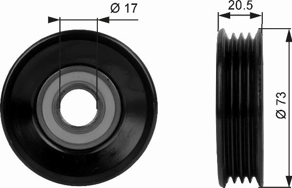 GATES T38030 - Poulie renvoi / transmission, courroie trapézoïdale à nervures droxauto.com