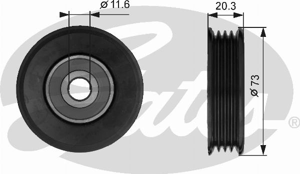 GATES T38031 - Poulie renvoi / transmission, courroie trapézoïdale à nervures droxauto.com