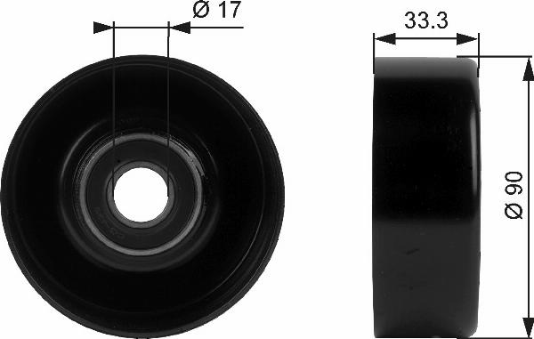 GATES T38033 - Poulie renvoi / transmission, courroie trapézoïdale à nervures droxauto.com