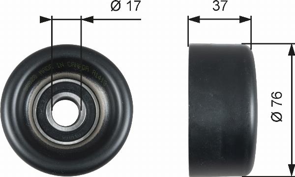 GATES T38028 - Poulie renvoi / transmission, courroie trapézoïdale à nervures droxauto.com