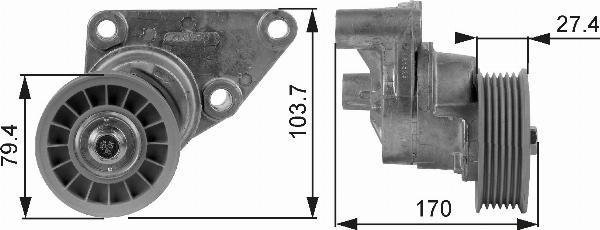 GATES T38158 - Tendeur de courroie, courroie trapézoïdale à nervures droxauto.com