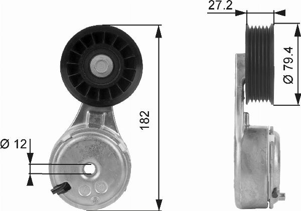 GATES T38104 - Tendeur de courroie, courroie trapézoïdale à nervures droxauto.com