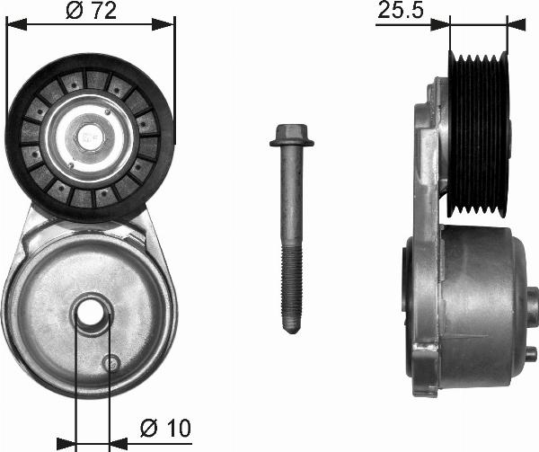 GATES T38103 - Poulie renvoi / transmission, courroie trapézoïdale à nervures droxauto.com
