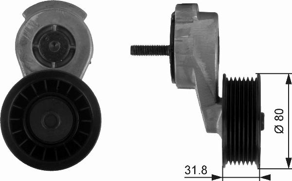 GATES T38116 - Tendeur de courroie, courroie trapézoïdale à nervures droxauto.com