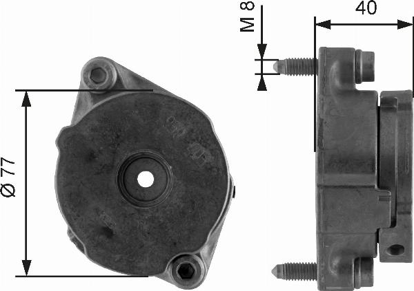 GATES T38345 - Tendeur de courroie, courroie trapézoïdale à nervures droxauto.com
