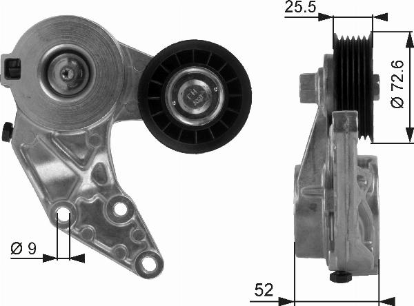 GATES T38377 - Tendeur de courroie, courroie trapézoïdale à nervures droxauto.com