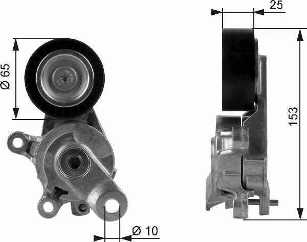 GATES T38209 - Tendeur de courroie, courroie trapézoïdale à nervures droxauto.com