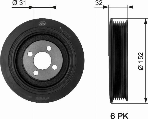 GATES TVD1044 - Poulie, vilebrequin droxauto.com