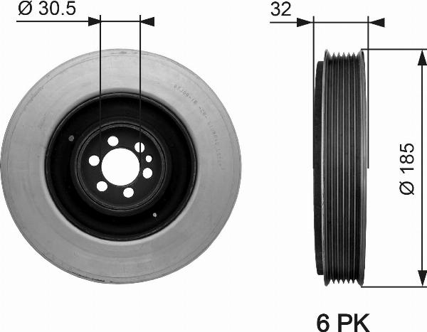 GATES TVD1042 - Poulie, vilebrequin droxauto.com
