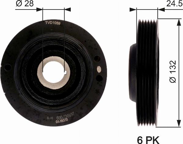GATES TVD1059 - Poulie, vilebrequin droxauto.com
