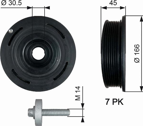 GATES TVD1054A - Poulie, vilebrequin droxauto.com
