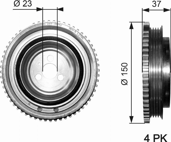 GATES TVD1053 - Poulie, vilebrequin droxauto.com