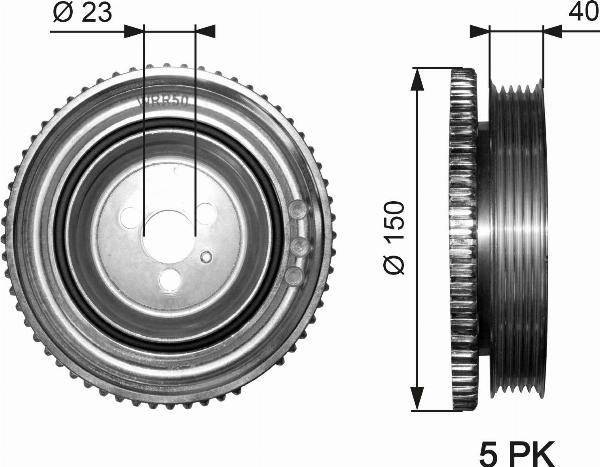 GATES TVD1052 - Poulie, vilebrequin droxauto.com