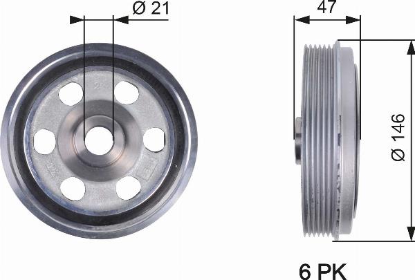 GATES TVD1082 - Poulie, vilebrequin droxauto.com