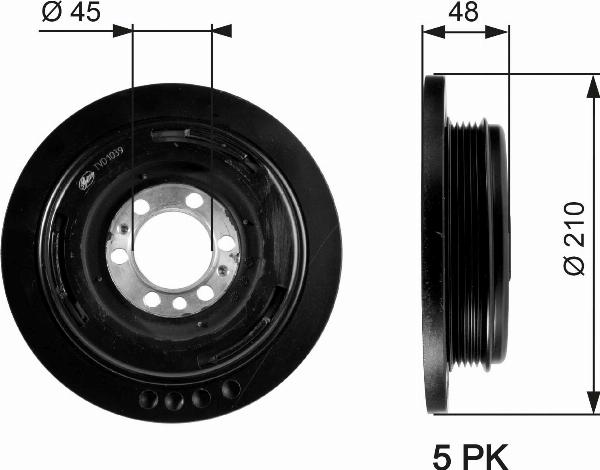 GATES TVD1039 - Poulie, vilebrequin droxauto.com