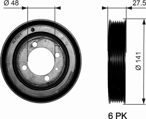 GATES TVD1036 - Poulie, vilebrequin droxauto.com