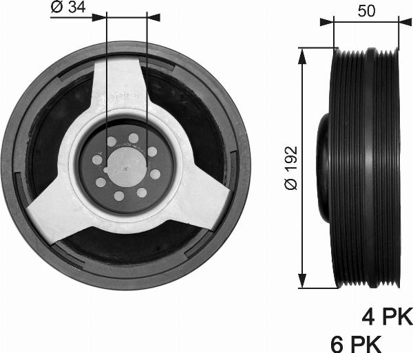 GATES TVD1030 - Poulie, vilebrequin droxauto.com